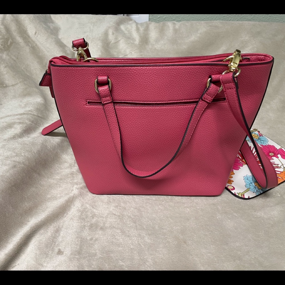 Nanette Laporte watermelon pink  purse with accessory pouch. NWT